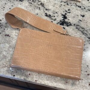 Calpak Tan Croc-Embossed Women's passport case